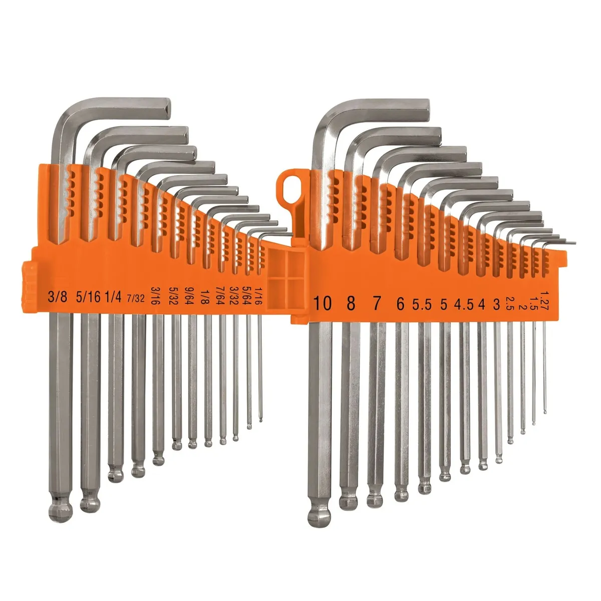 TRUPER - Juego de llaves allen largas std y mm punta bola 25 piezas