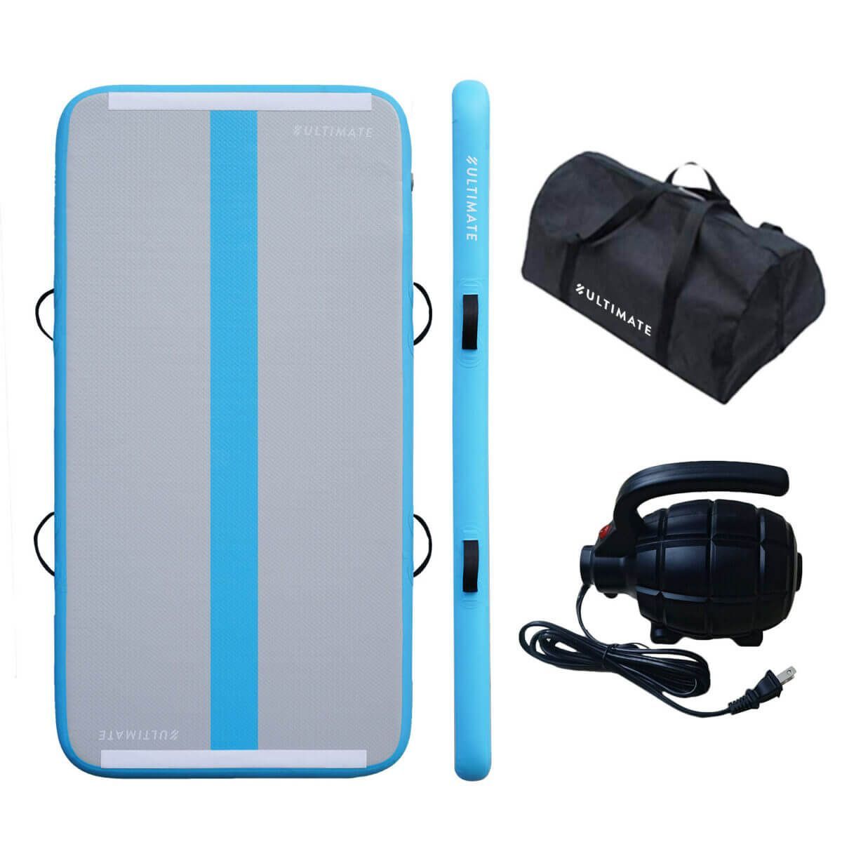 ULTIMATE FITNESS - AirTrack 2 metros – Colchoneta Inflable Gimnasia - Celeste