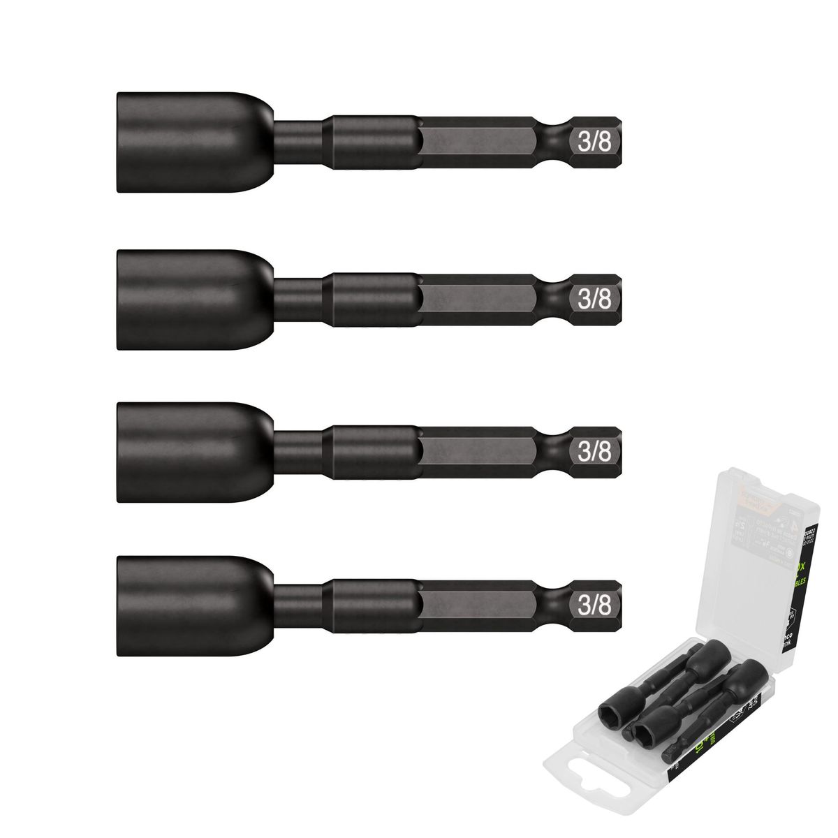 TRUPER - Dados magnéticos de impacto, 3/8" x 2 - 1/2" Truper