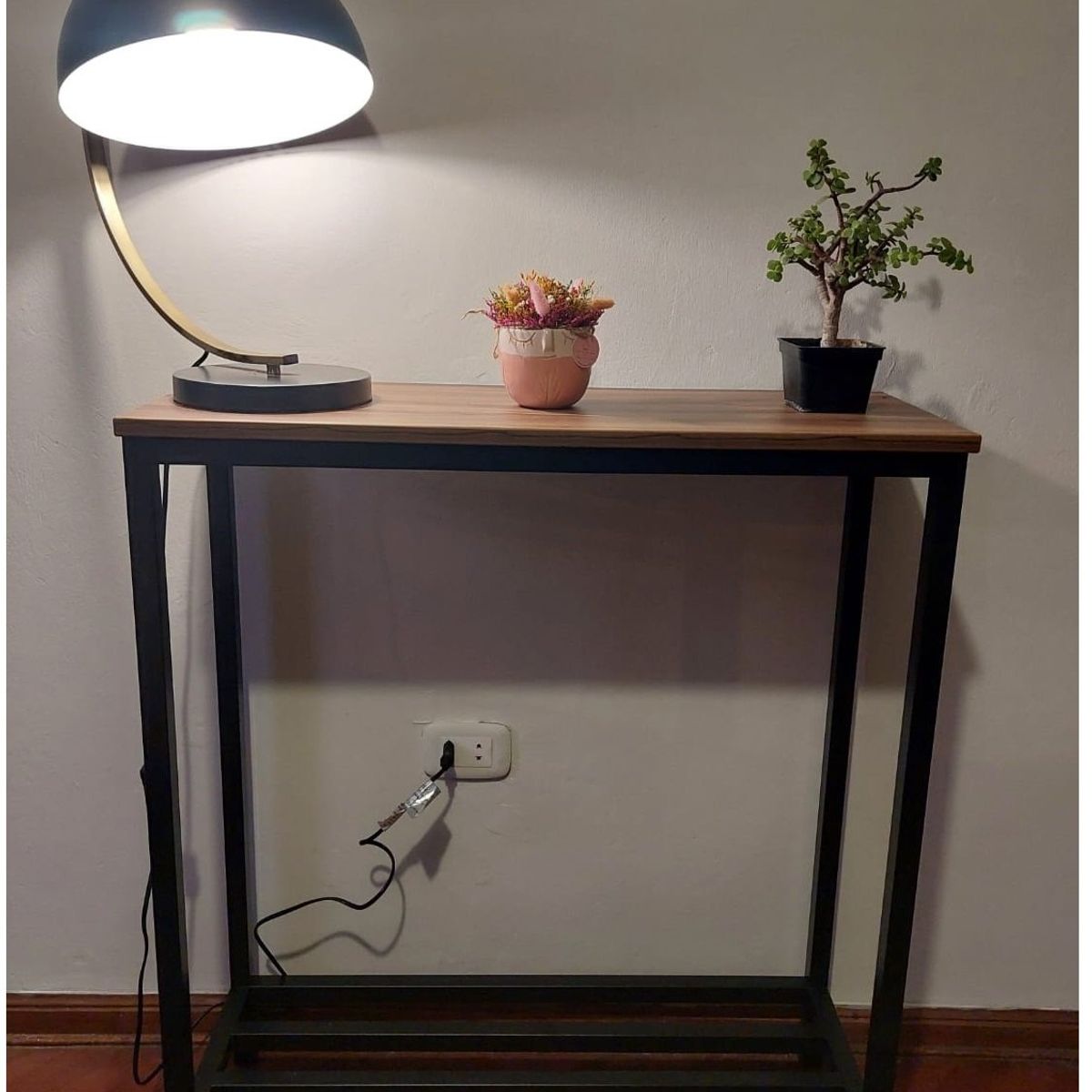 GENERICO - Recibidor industrial color marrón doble nivel kate