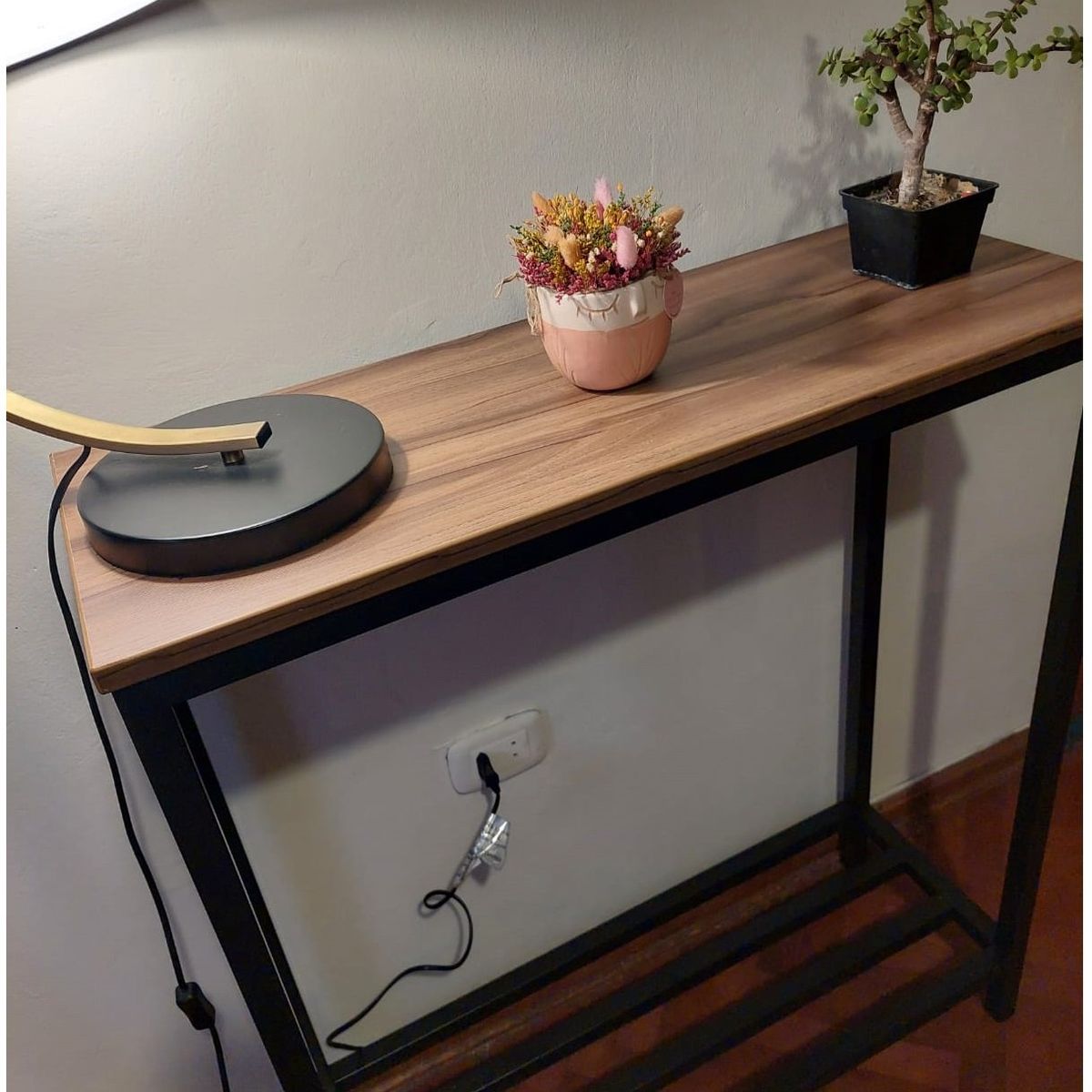 GENERICO - Recibidor industrial color marrón doble nivel kate