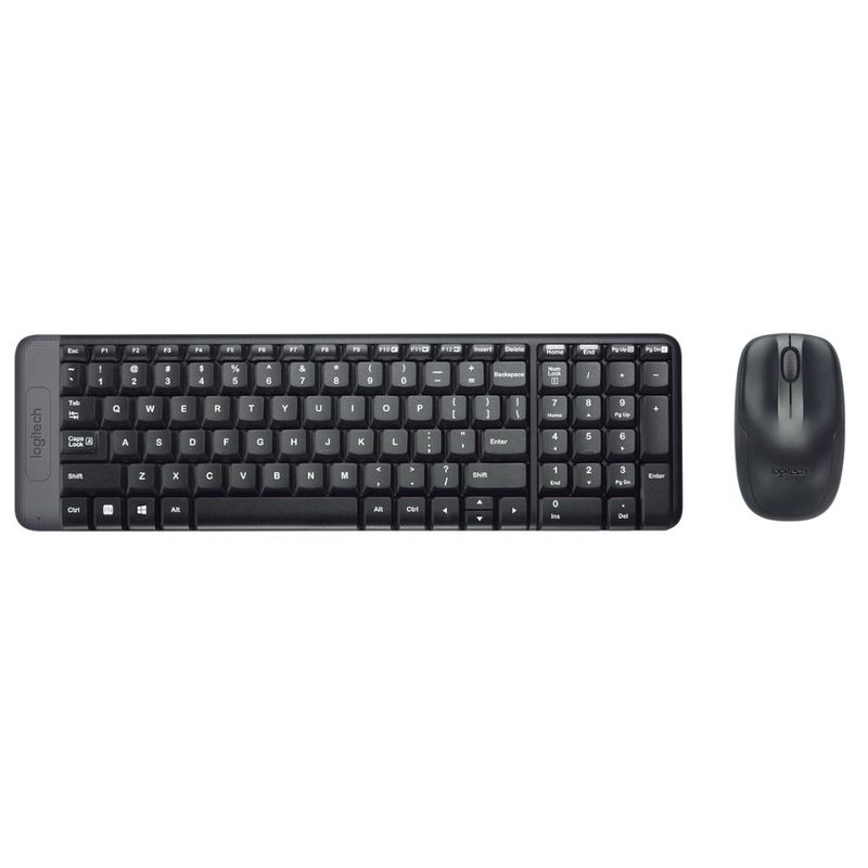 LOGITECH - Logitech MK220 Combo Teclado y Mouse Compactos e Inalámbricos - Negro