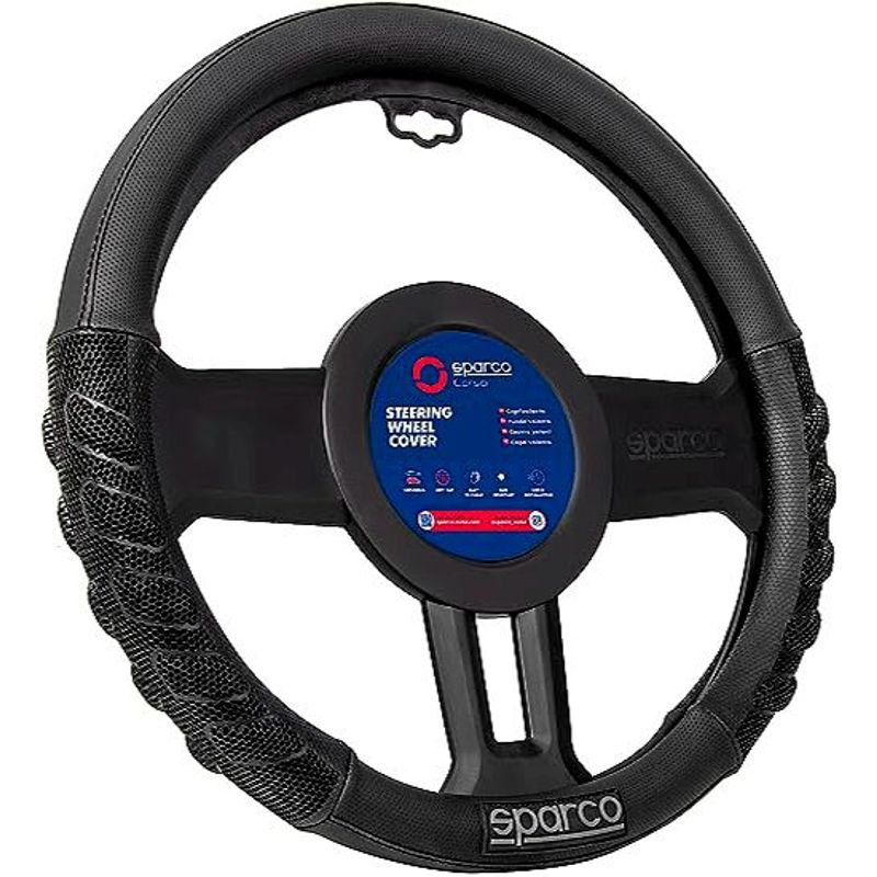 SPARCO - Cubre Volante Sparco Malla Negra Auto