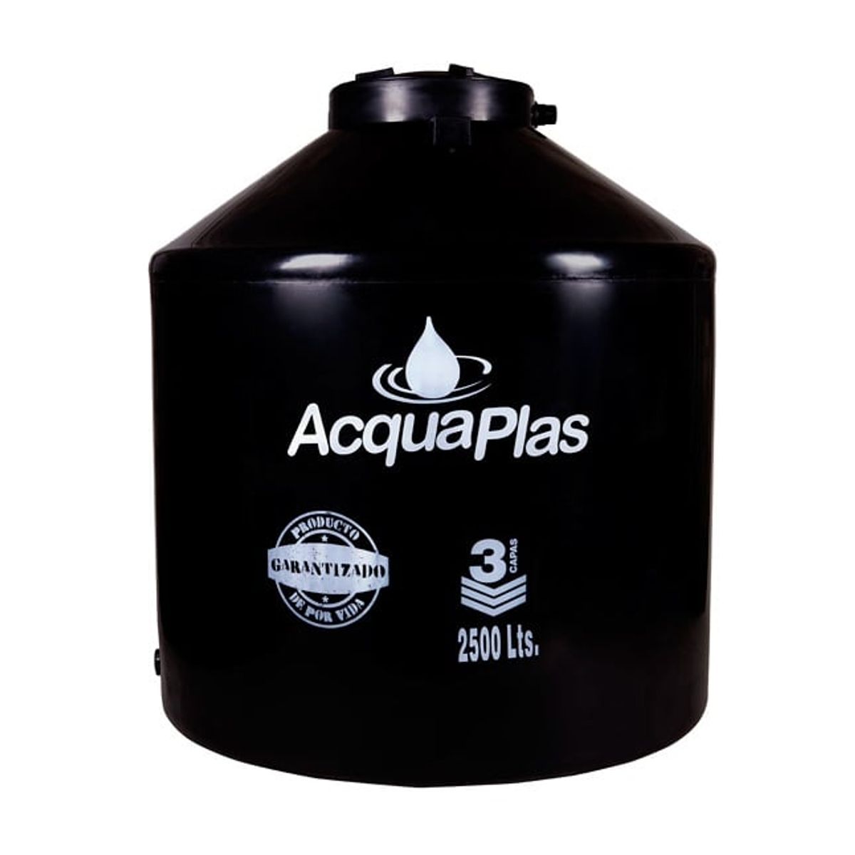 ACQUAPLAS - TANQUE PARA AGUA  ACQUAPLAS 2500 L NEGRO + ACCESORIOS