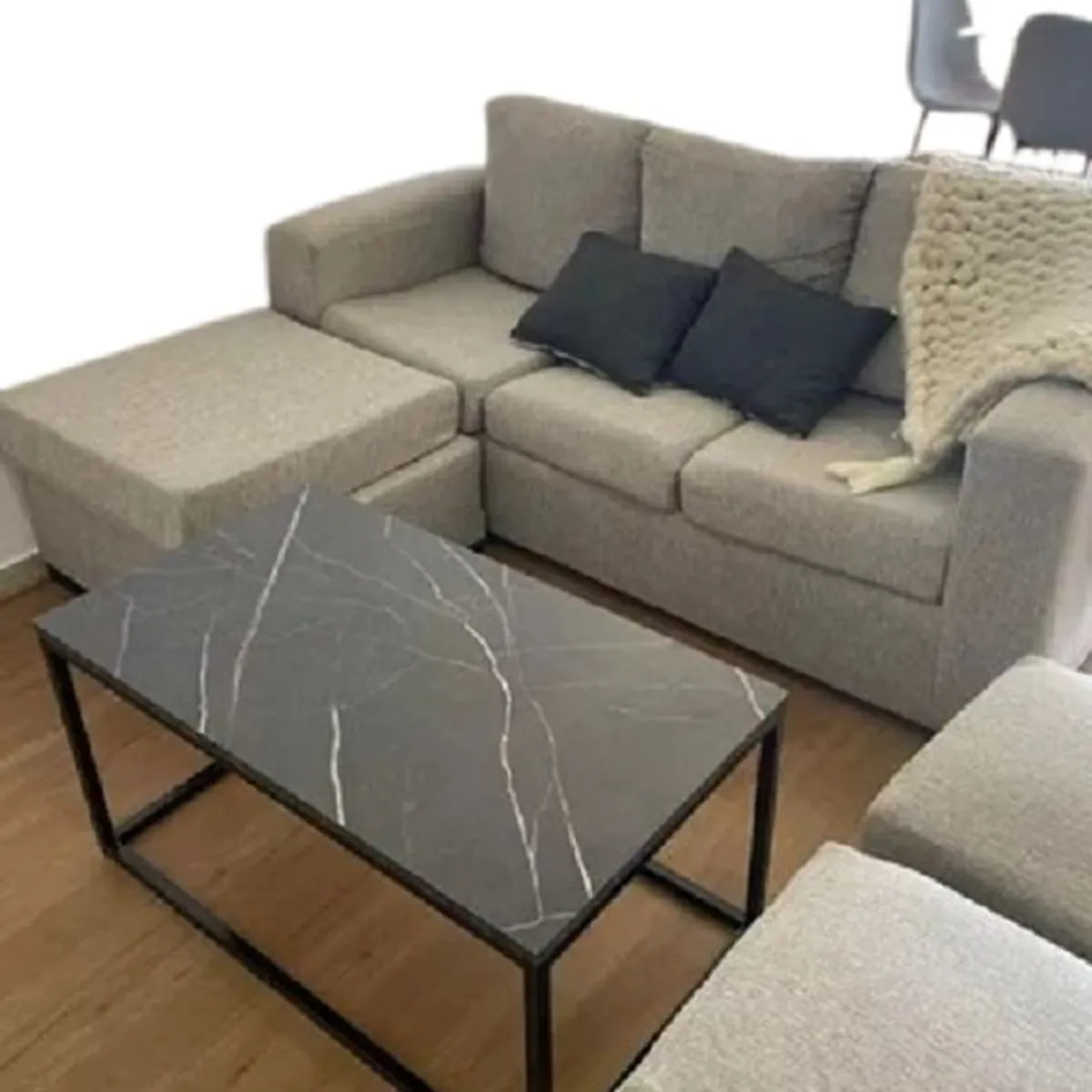 GENERICO - Mesa de centro industrial rectangular color viscaya 80x50x40