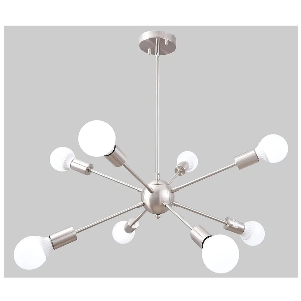 GENERICO - Lampara de Techo 8 Luces plateado - sin focos