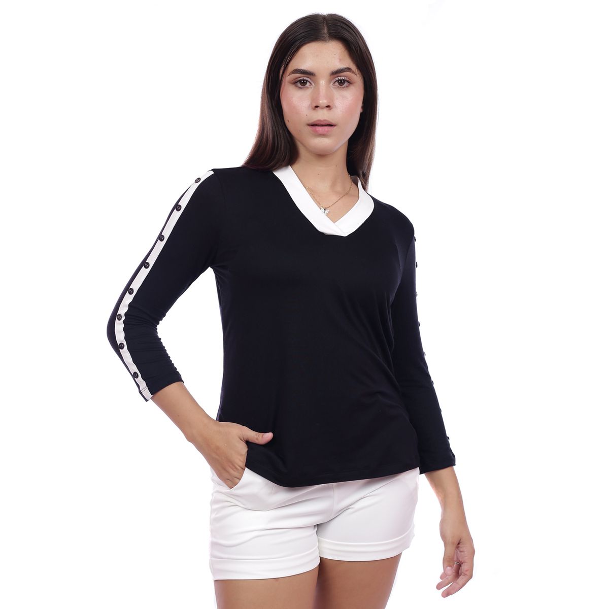 GENERICO - Blusa con Botones Manga Larga