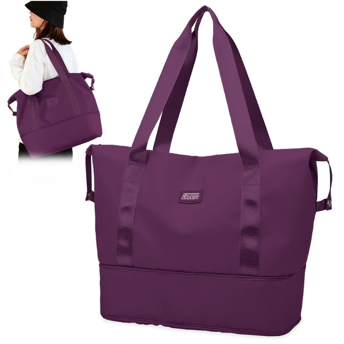 MINARI - Cartera Bolso de Viaje Impermeable Expandible Morado 60B
