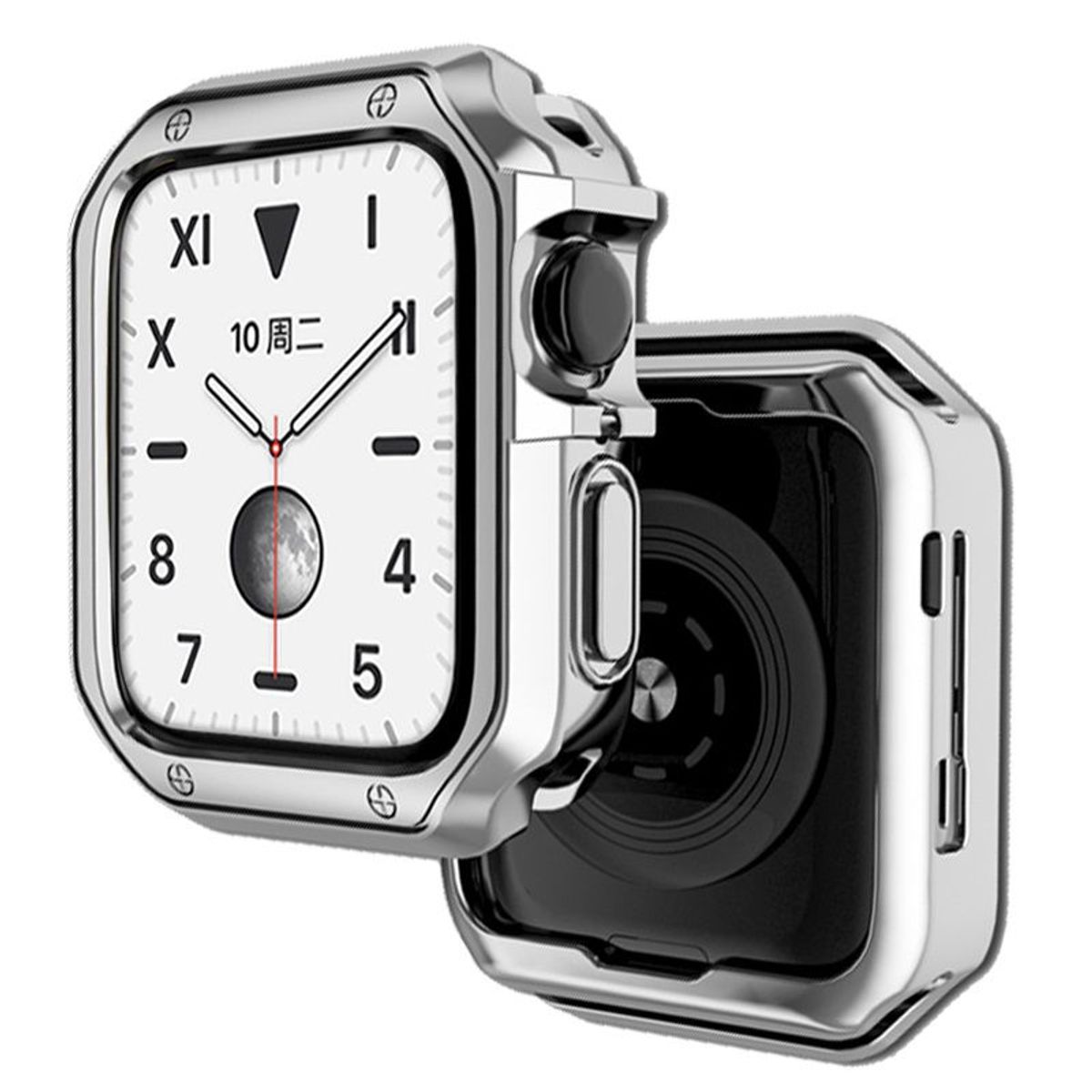 GENERICO - Case Cromado TPU para APPLE WATCH 41mm  40mm  38mm - Plata