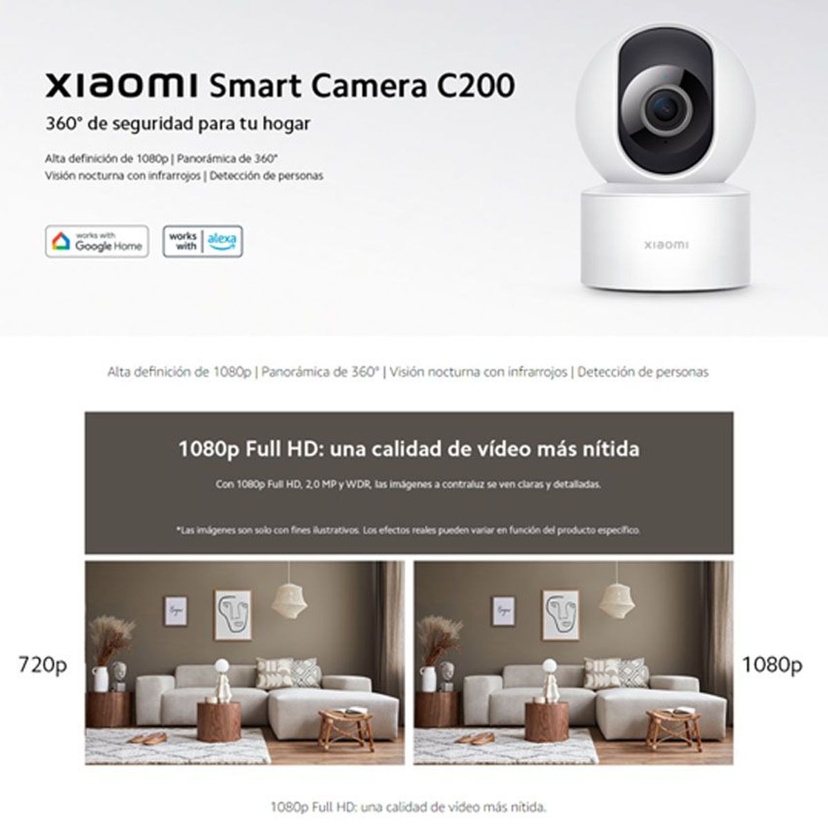 XIAOMI - Xiaomi Smart Camara HD C200 360º Wifi - MJSXJ14CM