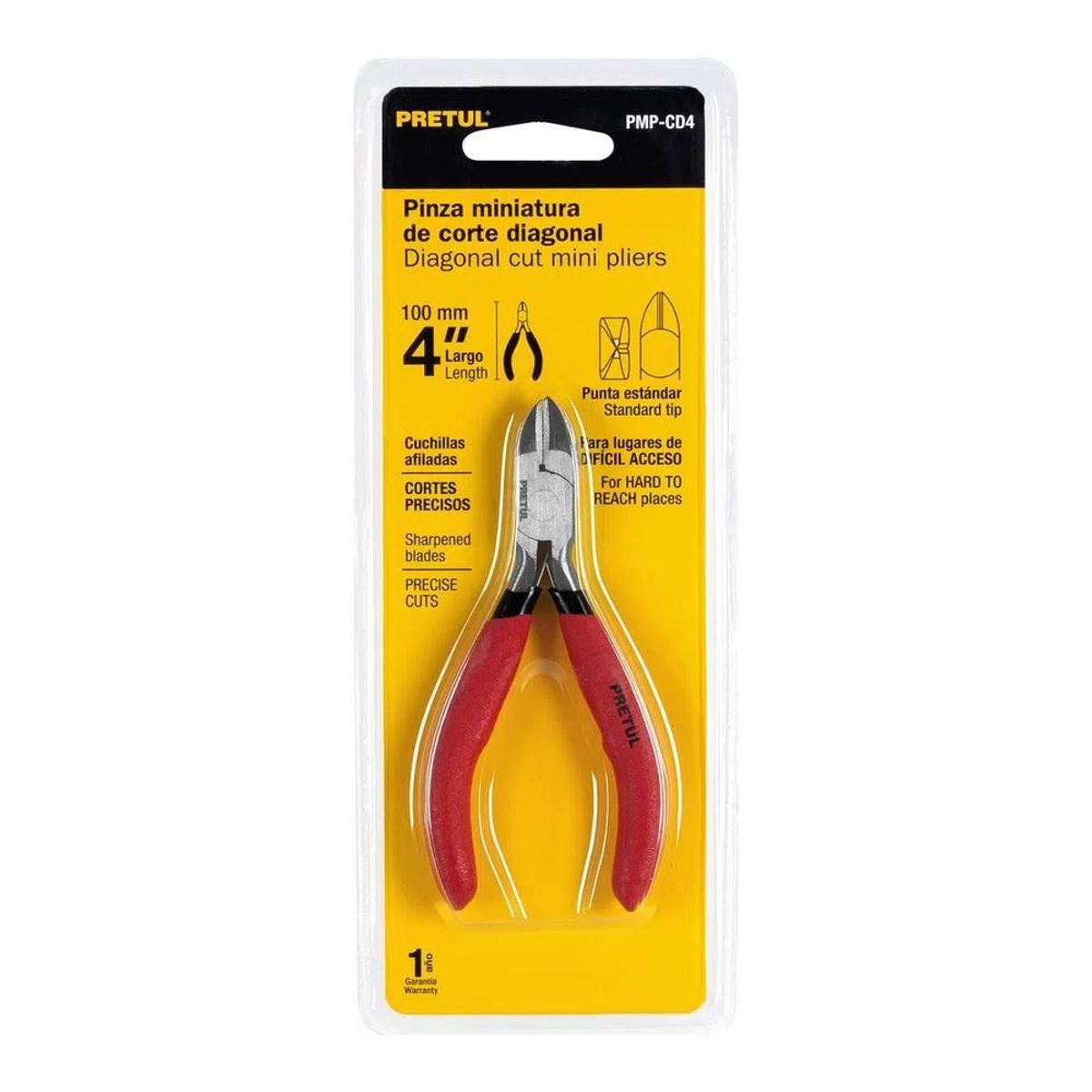PRETUL - ALICATE MINI PINZA CORTE DIAGONAL 4" 22663 PRETUL