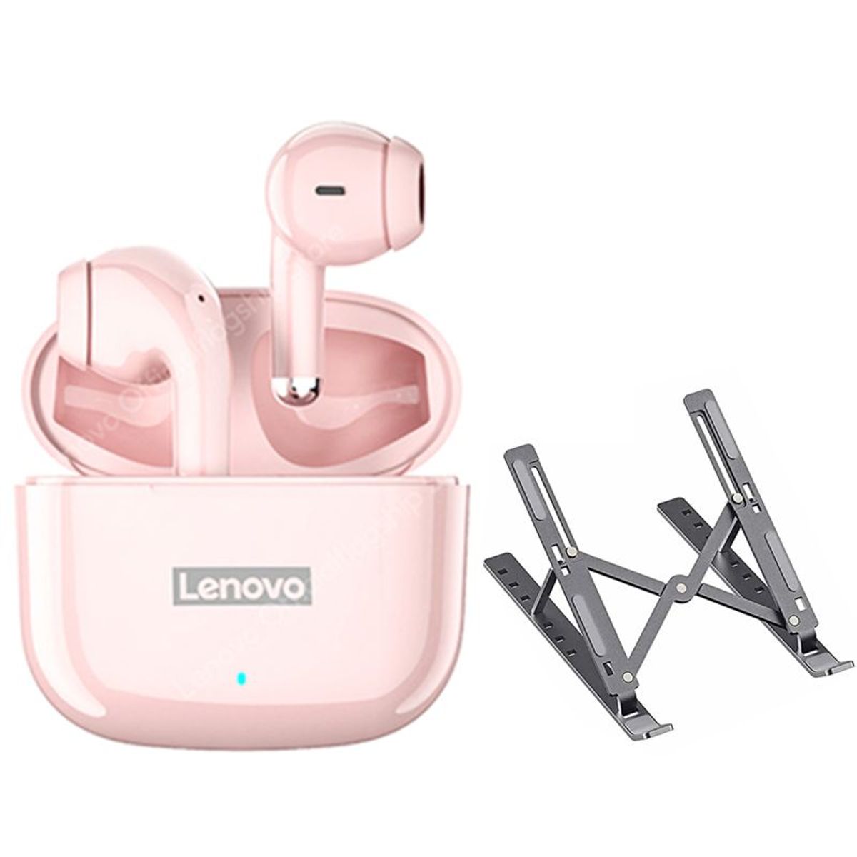 LENOVO - Audífonos Lenovo LP40 Pro De Tws-Rosa y Soporte plegable de elevación