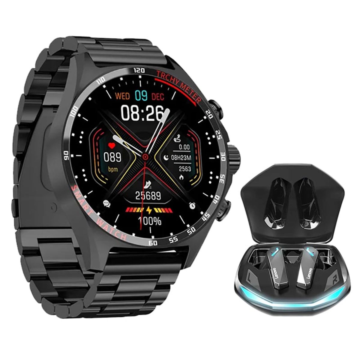 LENOVO - Lenovo GM2 Pro De Audífonos tws-Negro y Toumi Watch GT-R2