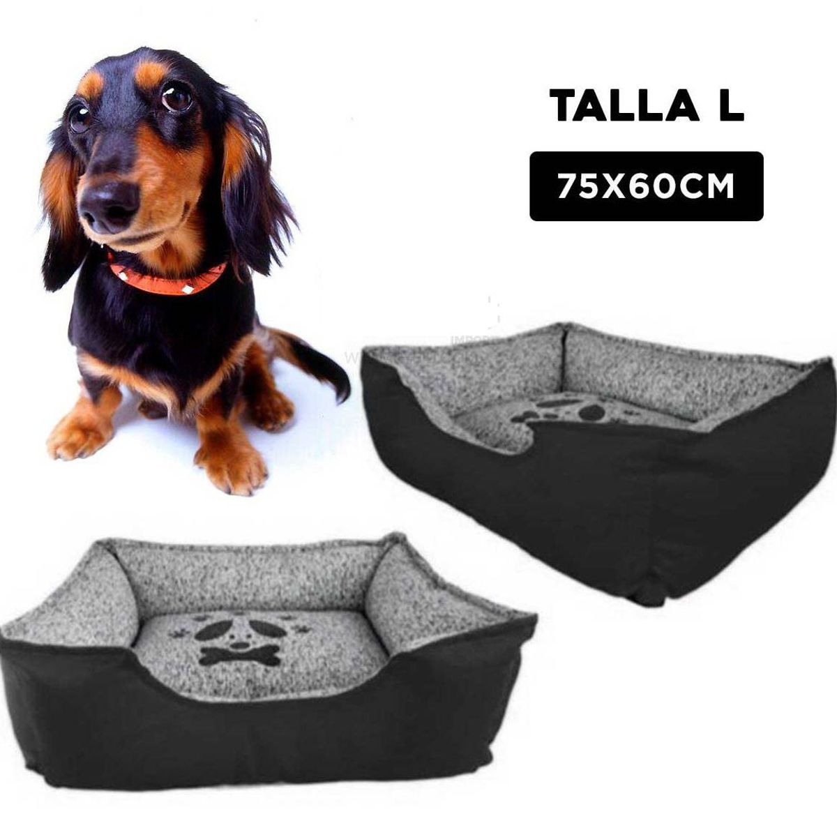 GENERICO - Cama Básica de Invierno Mascota Negro Talla L