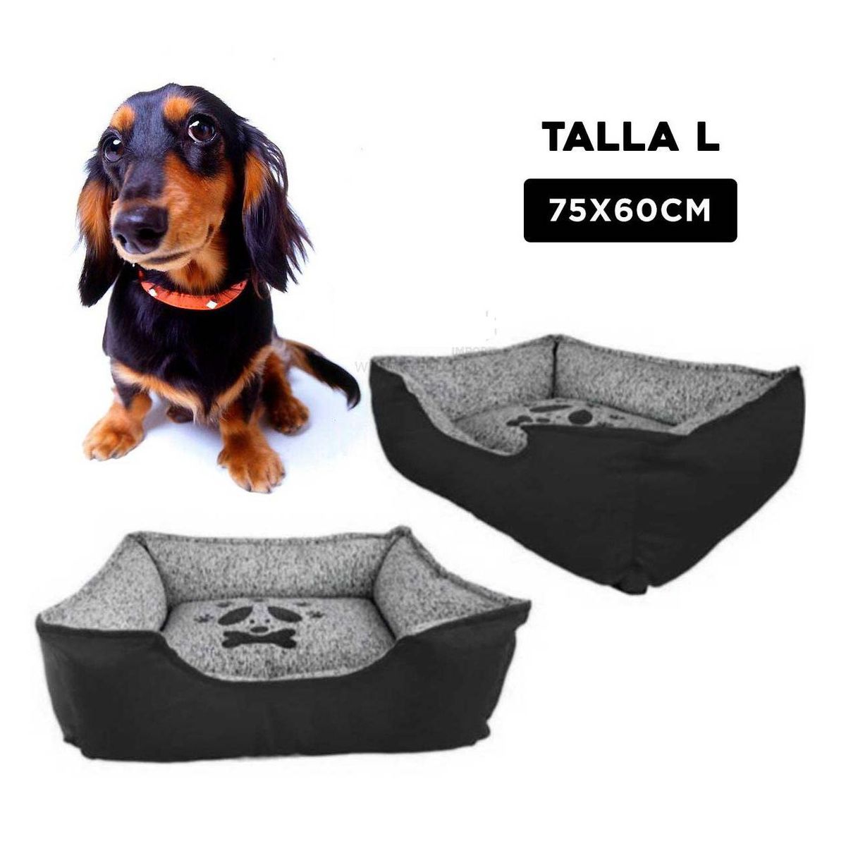GENERICO - Cama Básica de Invierno Mascota Negro Talla L