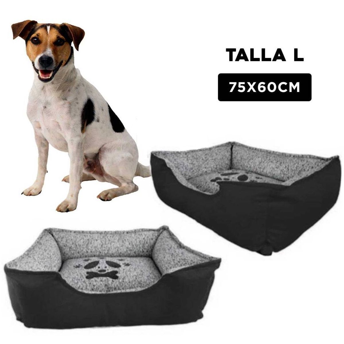 GENERICO - Cama Básica de Invierno Mascota Negro Talla L