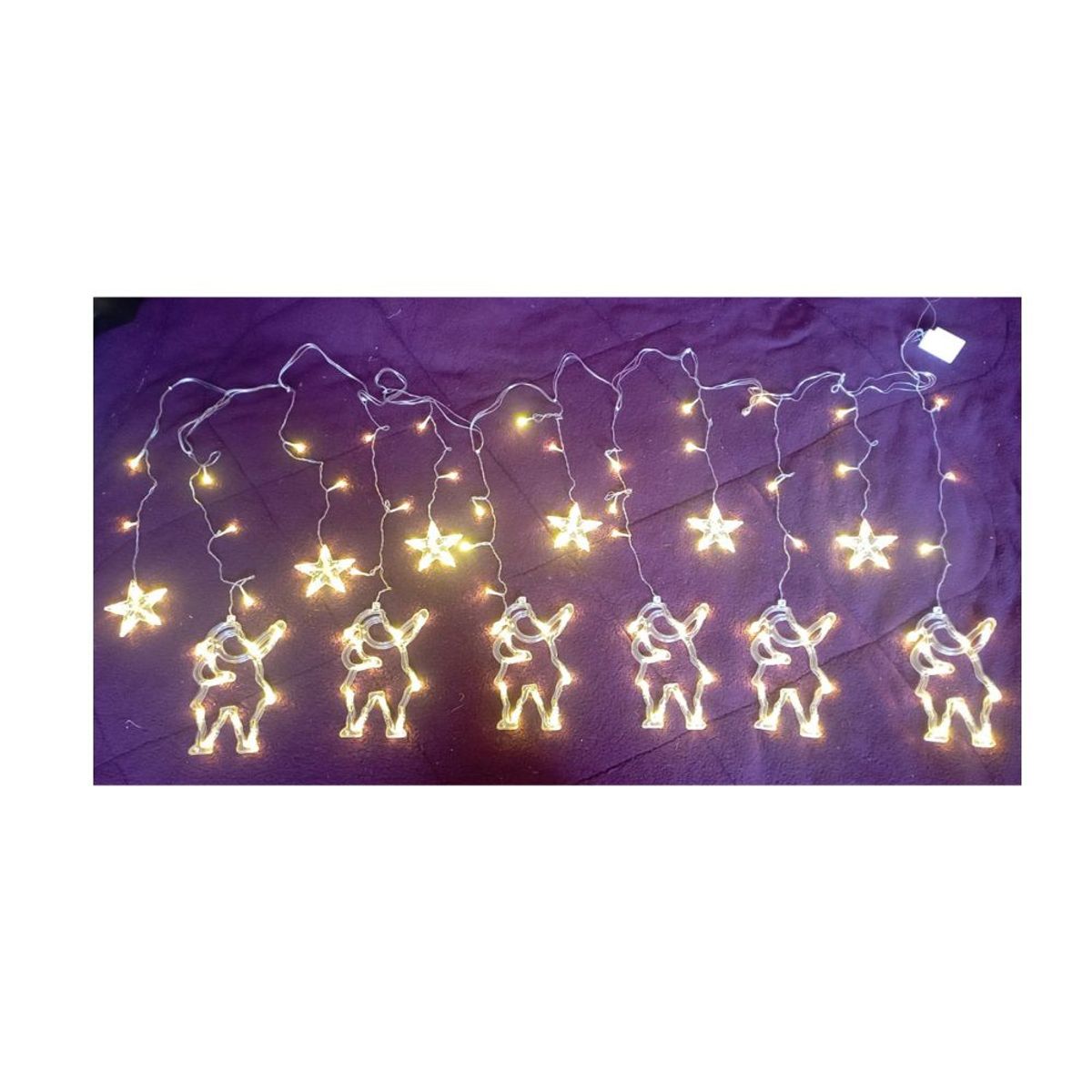 GENERICO - LUCES NAVIDEÑA ESTRELLA PAPA NOEL AMBAR 3 METROS