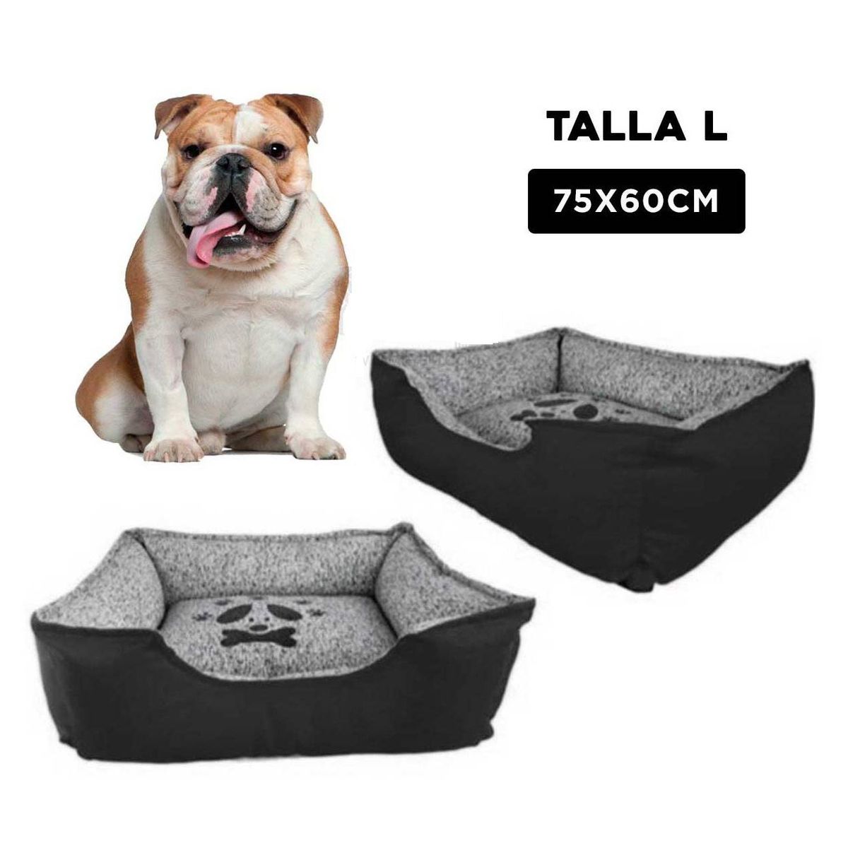 GENERICO - Cama para Perro Negro Talla L