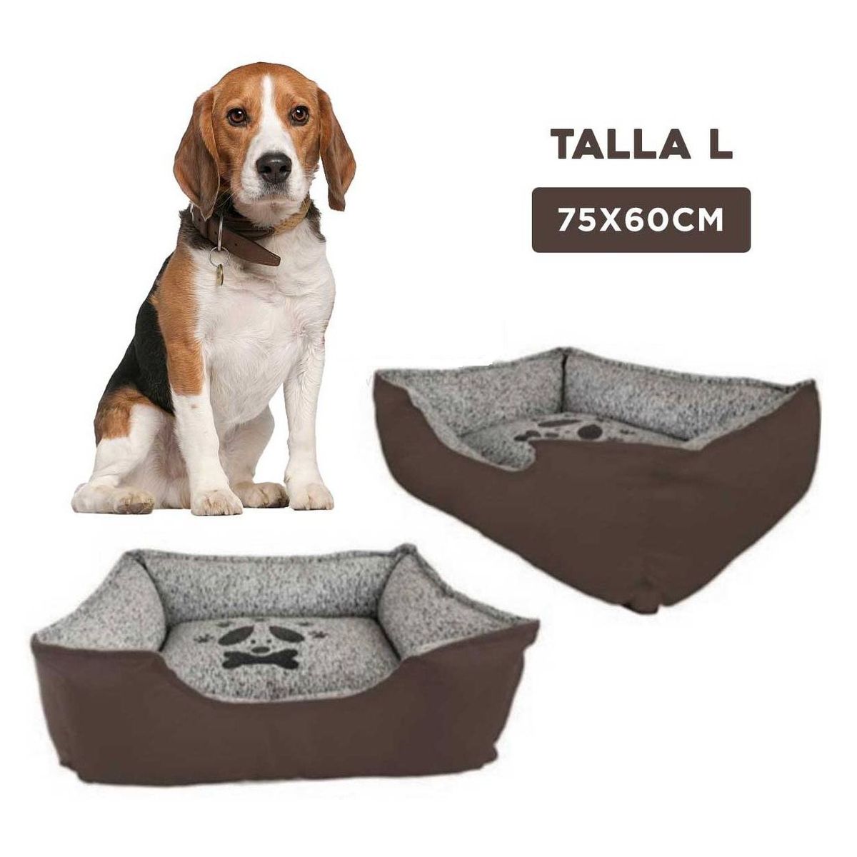 GENERICO - Colchoneta Premium Perro Marron Talla L