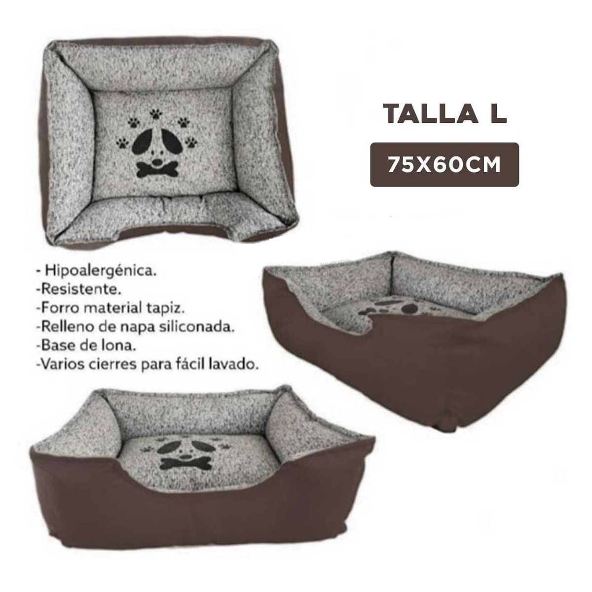 GENERICO - Colchoneta Premium Perro Marron Talla L