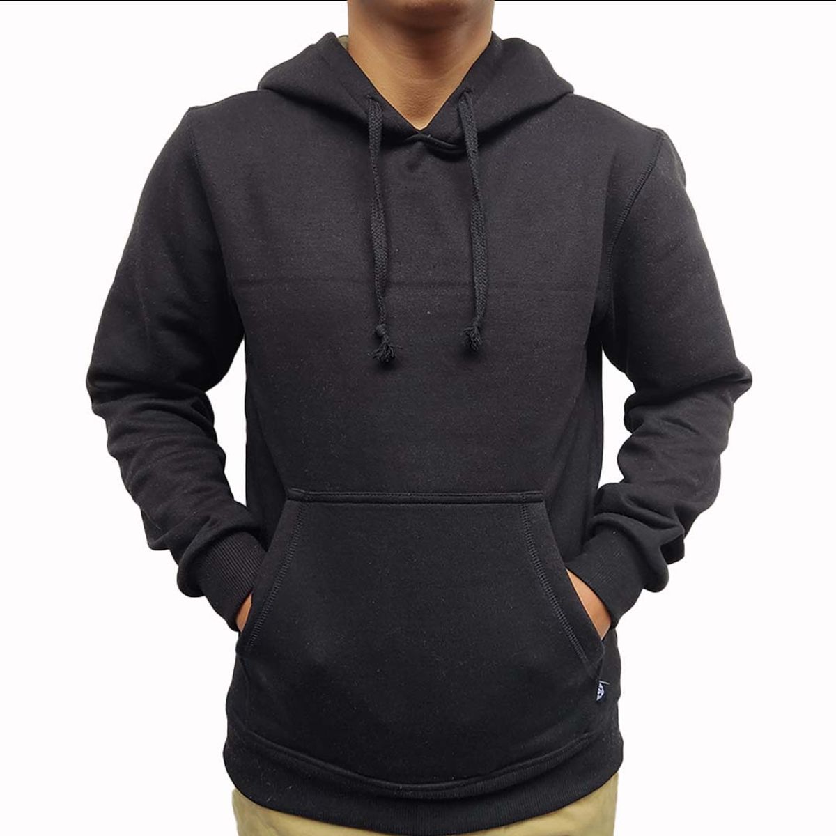 JUST - POLERA NEGRO HOODIE - HOMBRE FRANELA