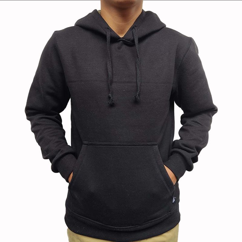 JUST - POLERA NEGRO HOODIE - HOMBRE FRANELA