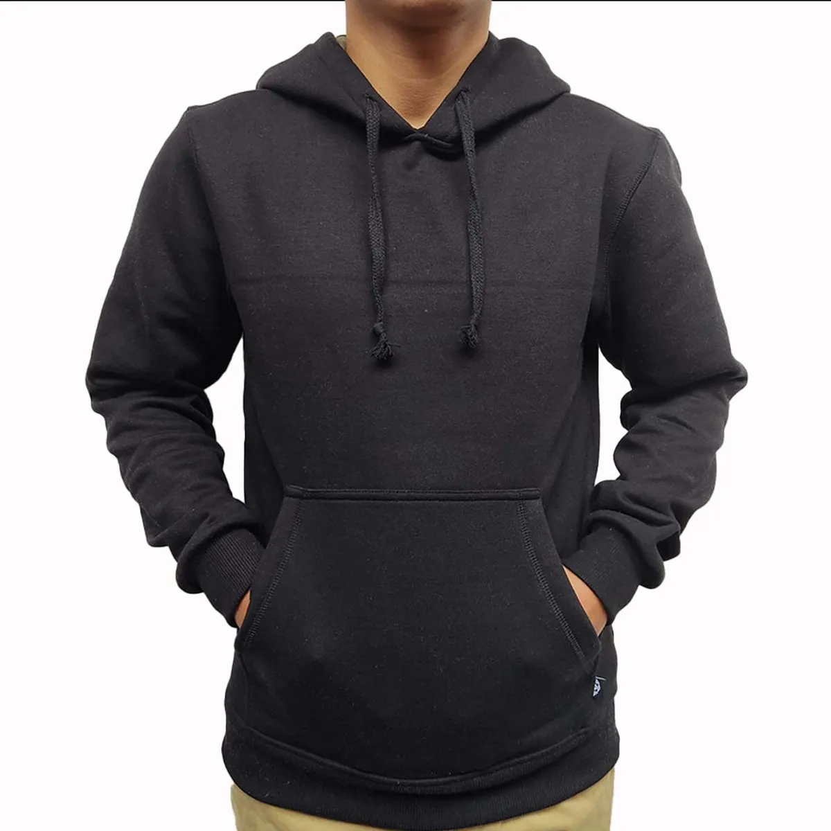 JUST - POLERA NEGRO HOODIE - HOMBRE FRANELA