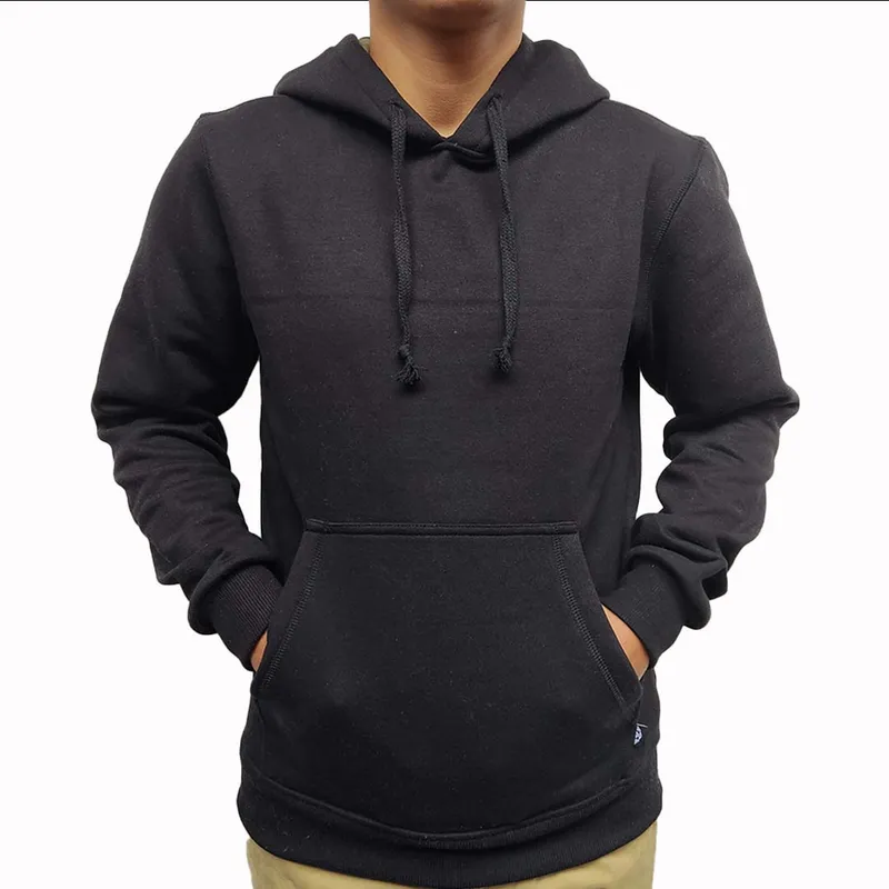 JUST - POLERA NEGRO HOODIE - HOMBRE FRANELA