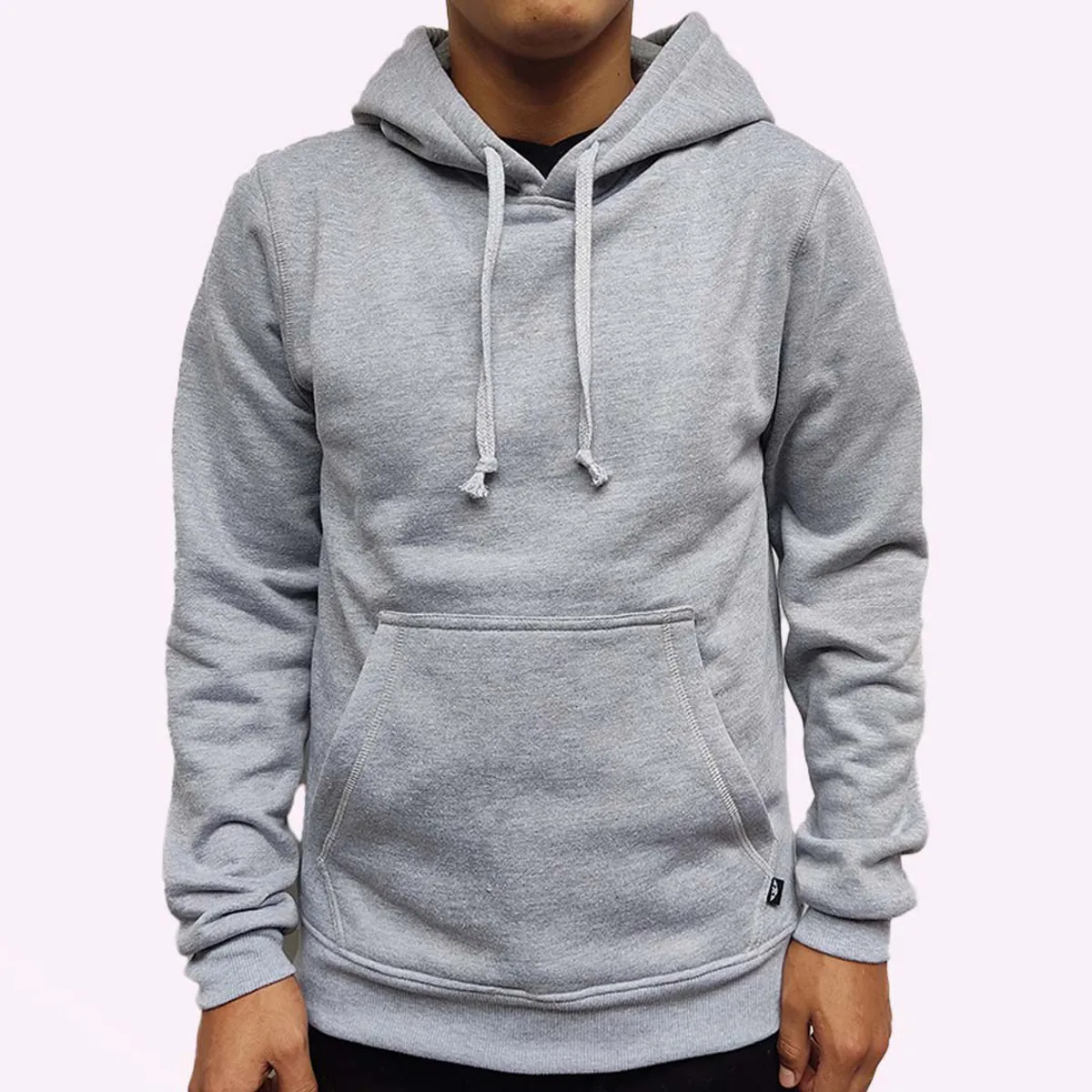 JUST - POLERA PLOMO HOODIE HOMBRE FRANELA - MELANGE