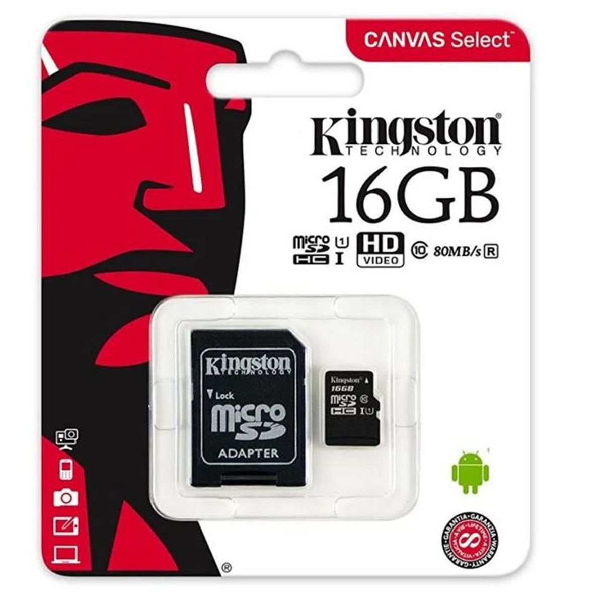 KINGSTON - Memoria Micro SD KINGSTON 16GB - Negro