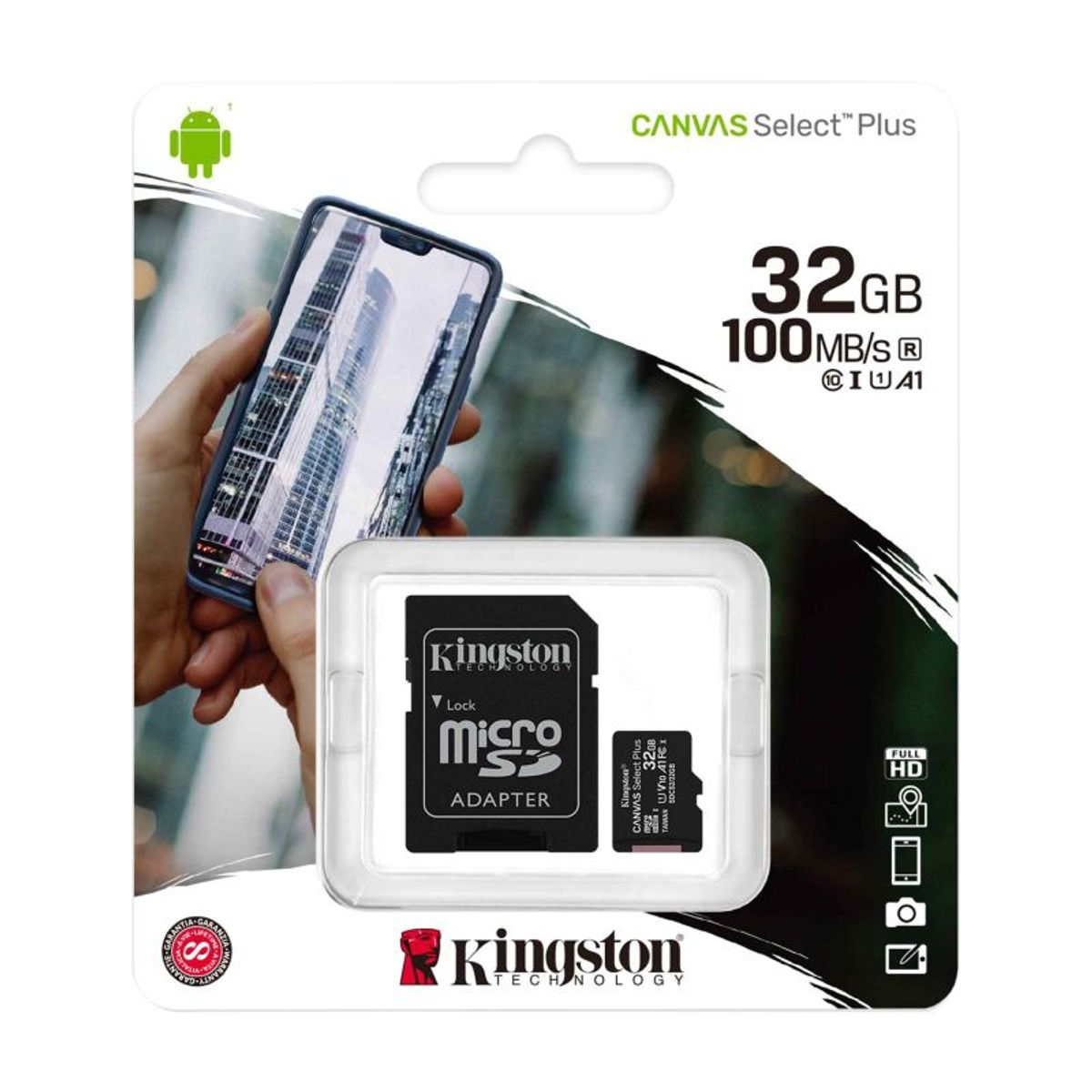 KINGSTON - Memoria Kingston MicroSD 32 GB  - Negro