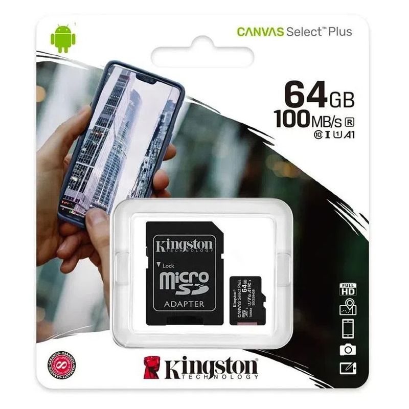 KINGSTON - Memoria Kingston microSD 64 Gb   -Negro