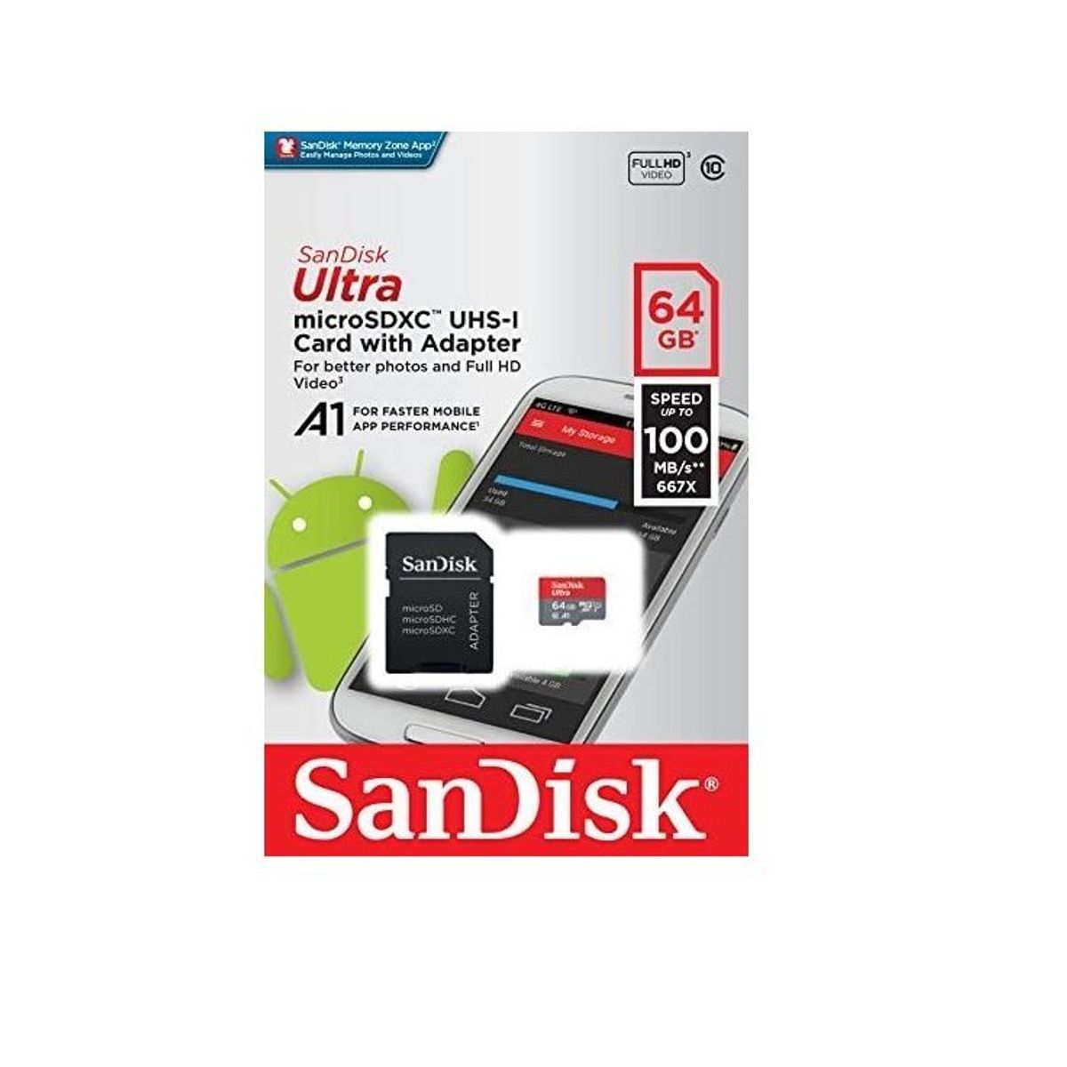 Memoria Flash Sandisk Ultra MicroSDHC 64gb - negro, marca SANDISK - Foto Principal