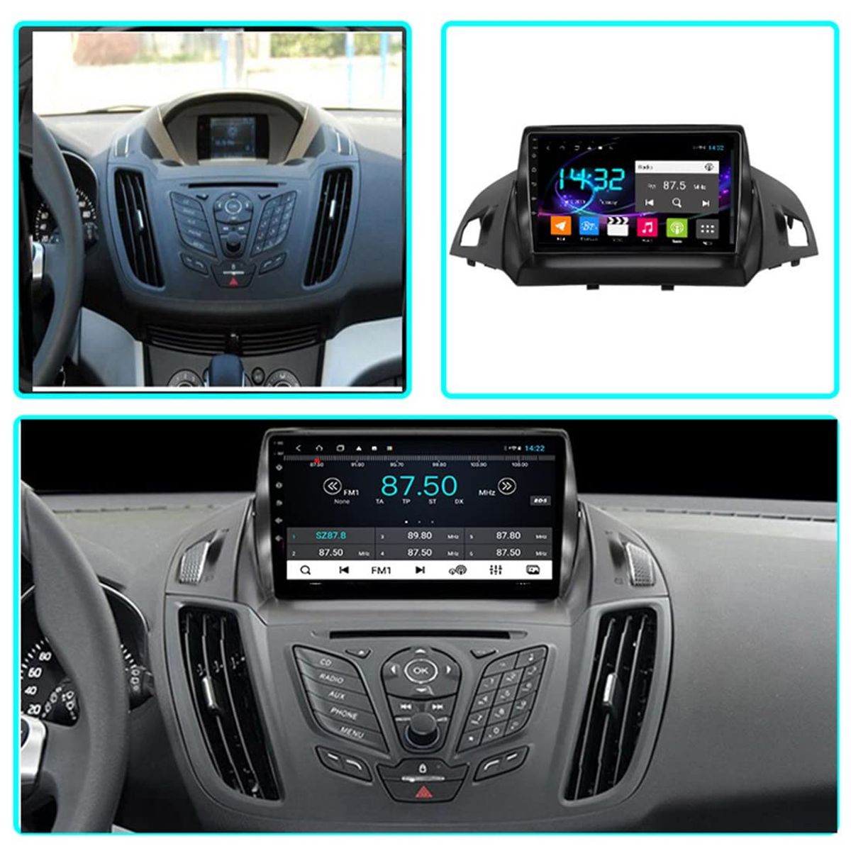 NAVIFORCE - Autoradio Android Pantalla Ford Escape 2013 – 2017 Carplay