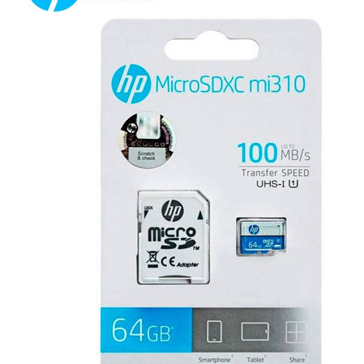 HP - Memoria MICRO SD Mi310 HP 64GB -blanco