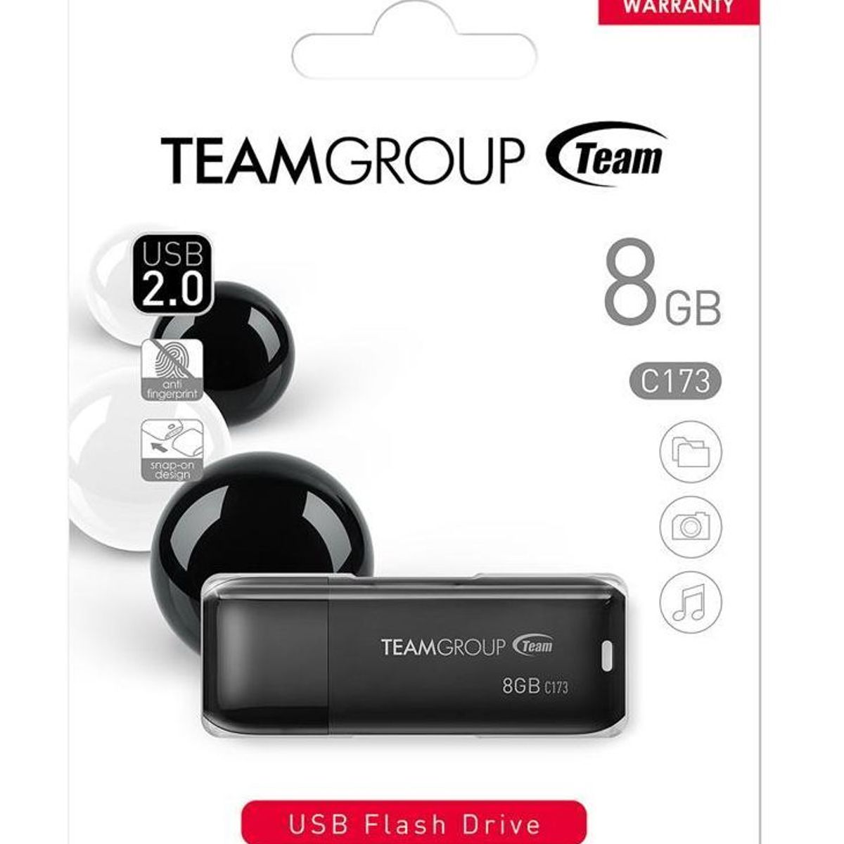 TEAM GROUP - Memoria Usb Flash drive 2.0 8gb  C73 - Negro oscuro