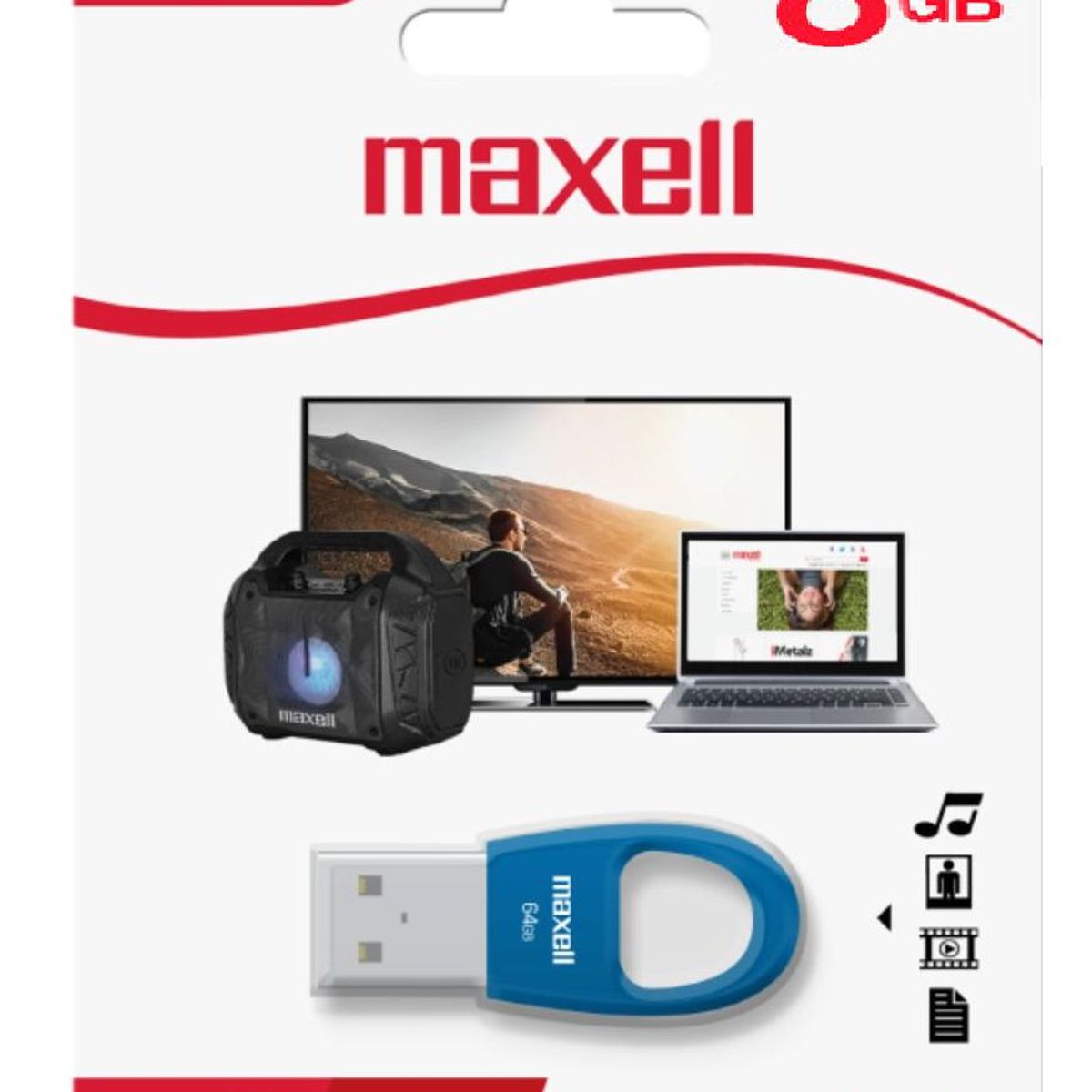 MAXELL - Memoria USB KEY MAXELL 8GB  - Turquesa