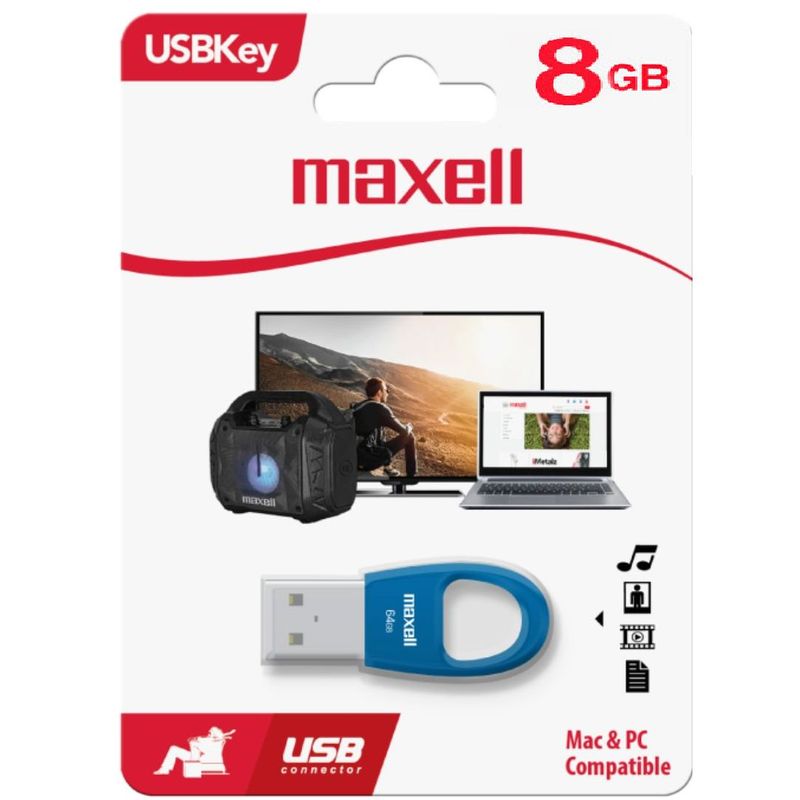 MAXELL - Memoria USB KEY MAXELL 8GB  - Turquesa