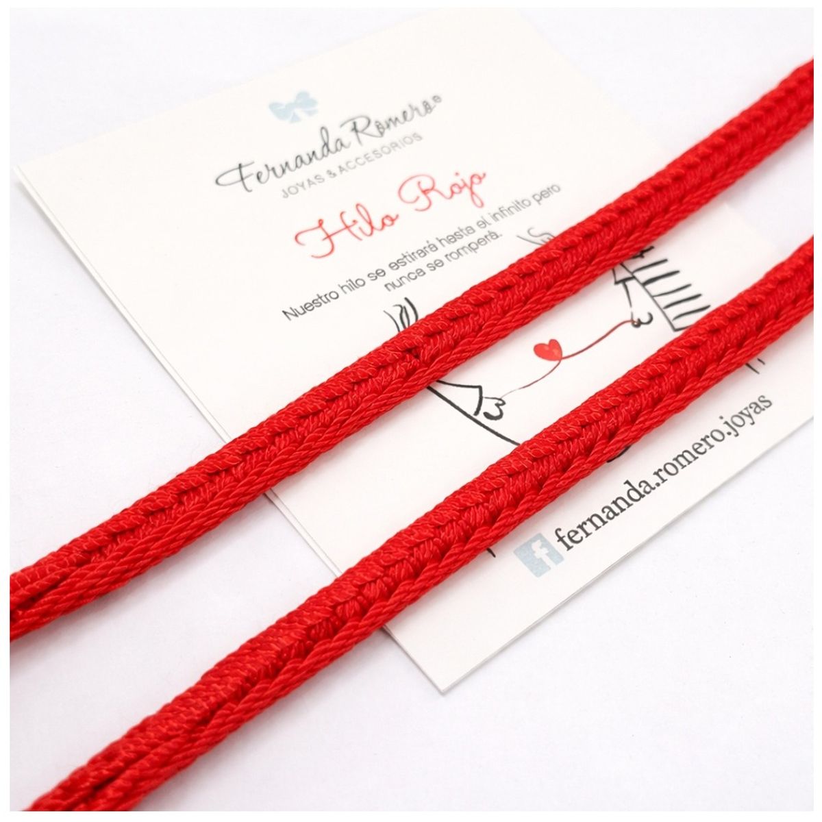 FERNANDA ROMERO JOYAS Y ACCESORIOS - Set 2 Pulseras tejidas trenzadas para parejas - Hilo Rojo