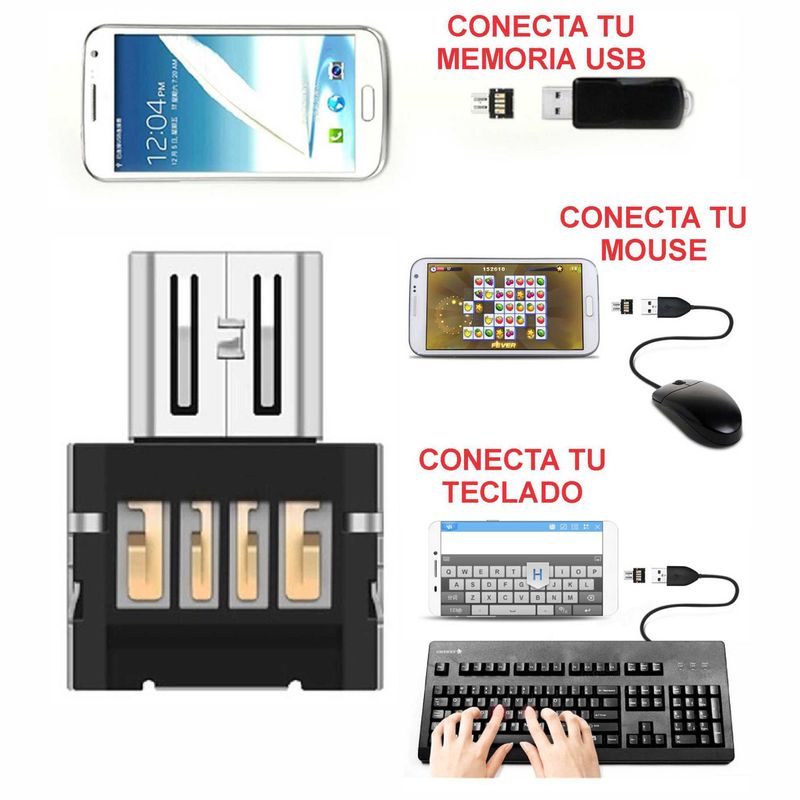 GENERICO - 2 Adaptador Otg Microusb A Usb  Pack