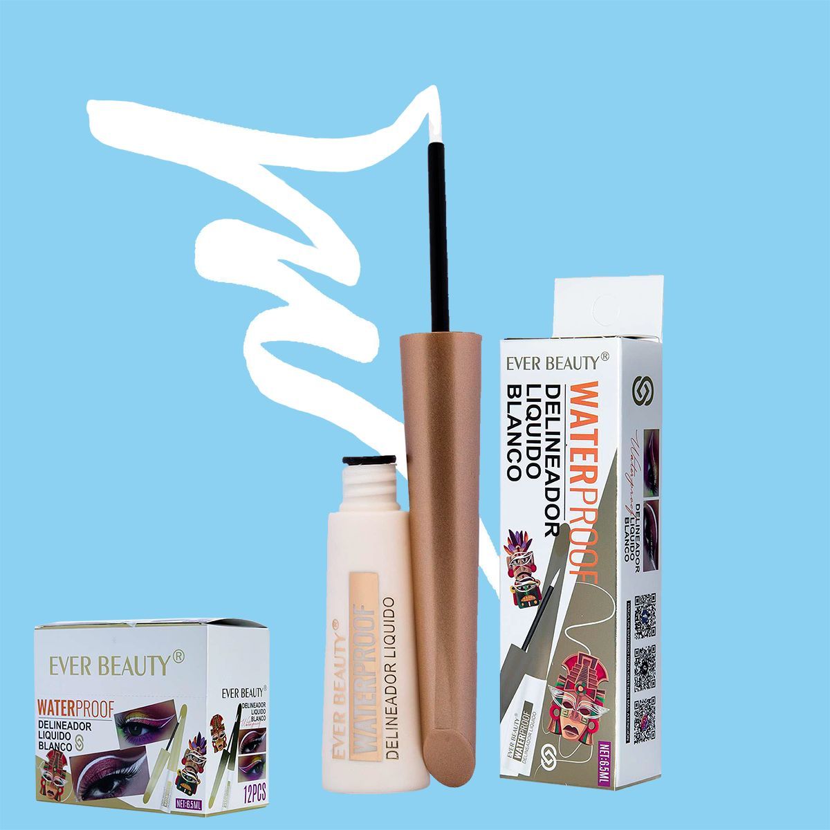 GENERICO - Delineador Liquido Blanco A Prueba de Agua Ever Beauty