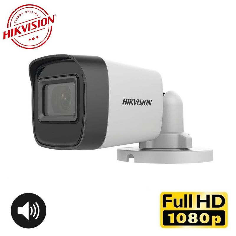 HIKVISION - Cámara Tubo FULLHD Dia y Noche con AUDIO IR 20m Hikvision