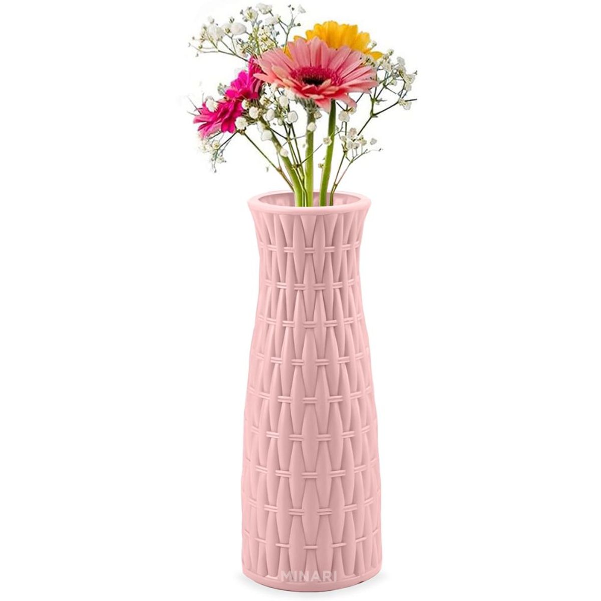 MINARI - Florero Jarrón Maceta Decorativa Adorno Rosado 62V