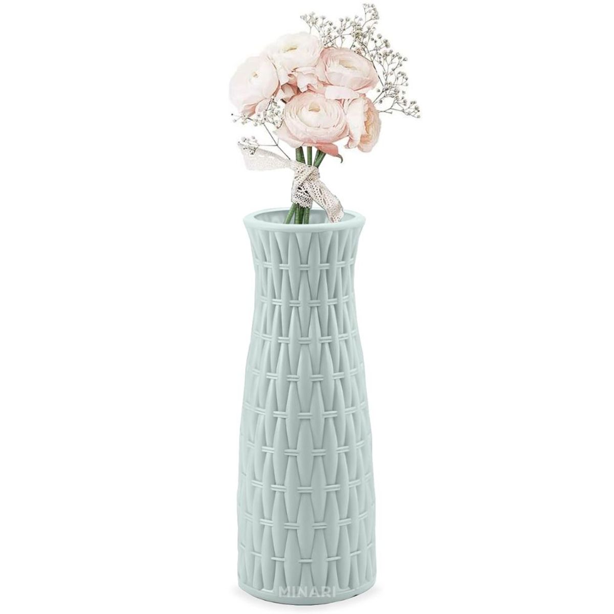 MINARI - Florero Jarrón Maceta Decorativa Adorno Verde 62V