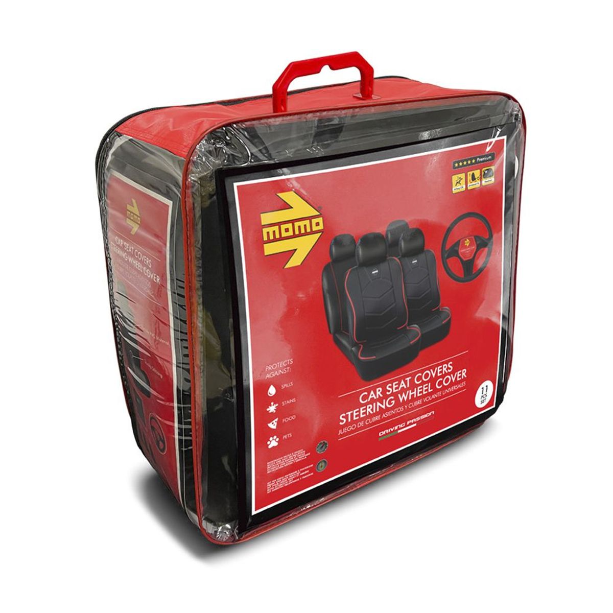 MOMO - Kit Cubre Asientos PVC 10 piezas + Cubrevolante