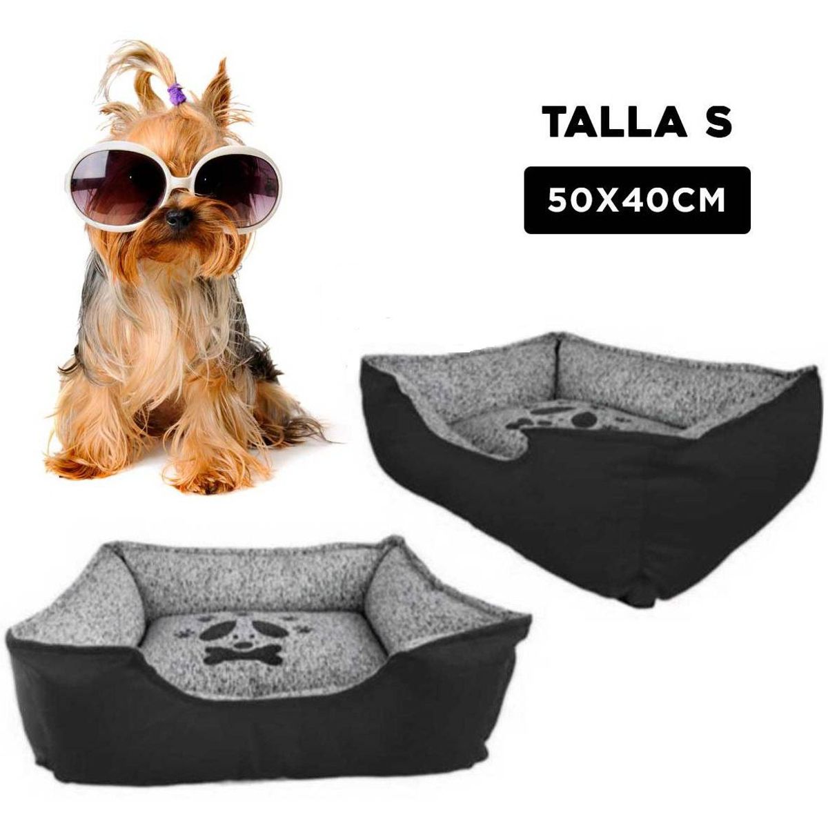GENERICO - Cama Invierno Perro Negro Talla S