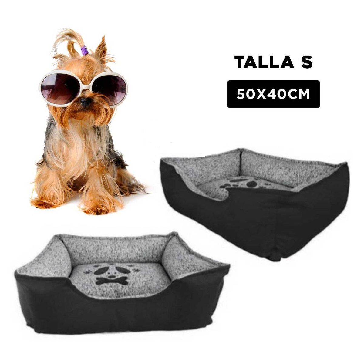 GENERICO - Cama Invierno Perro Negro Talla S