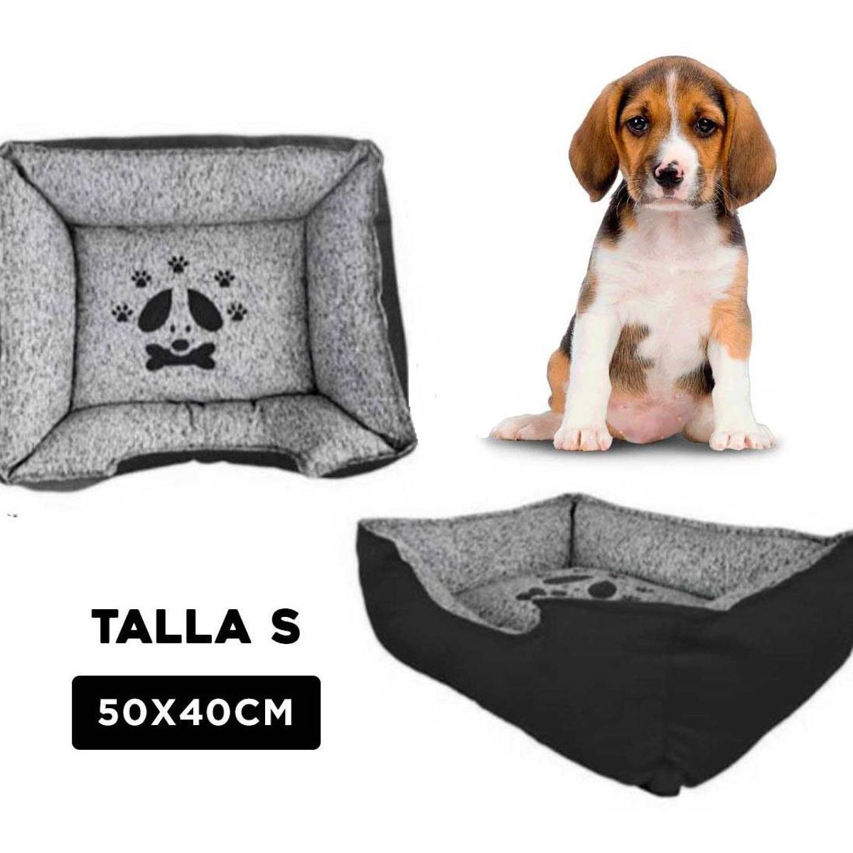 GENERICO - Cama Invierno Perro Negro Talla S