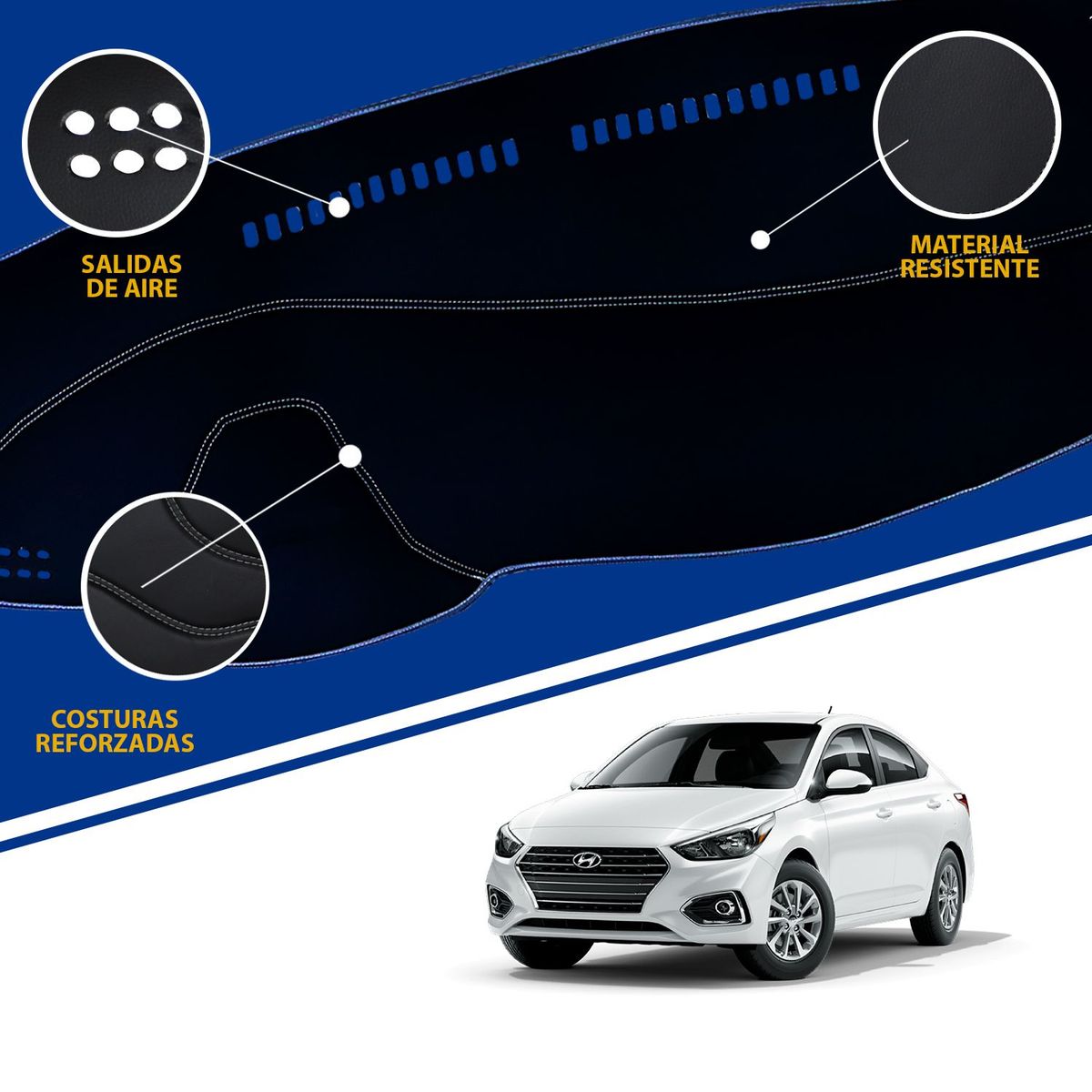 TECGO - PROTECTOR TAPETE PARA TABLERO TIPO HYUNDAI ACCENT 2023