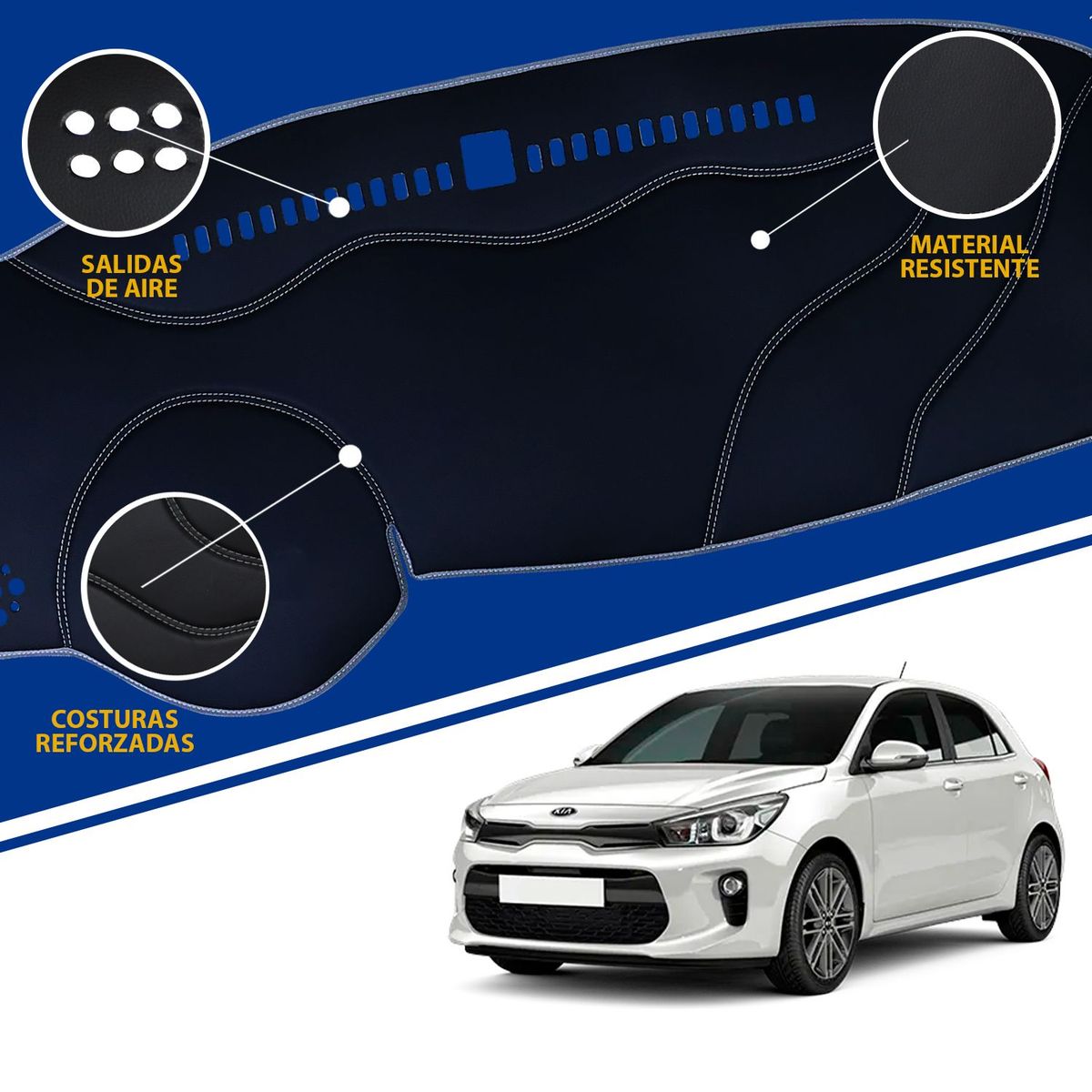 TECGO - PROTECTOR TAPETE PARA TABLERO TIPO KIA RIO 2021-2022